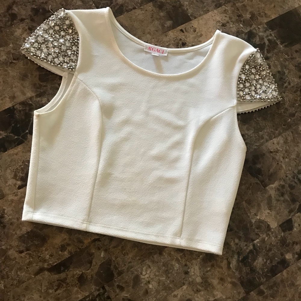 White crop top